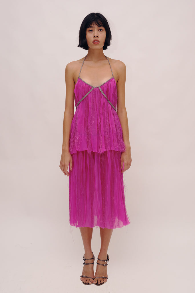 Pink Fringe Skirt