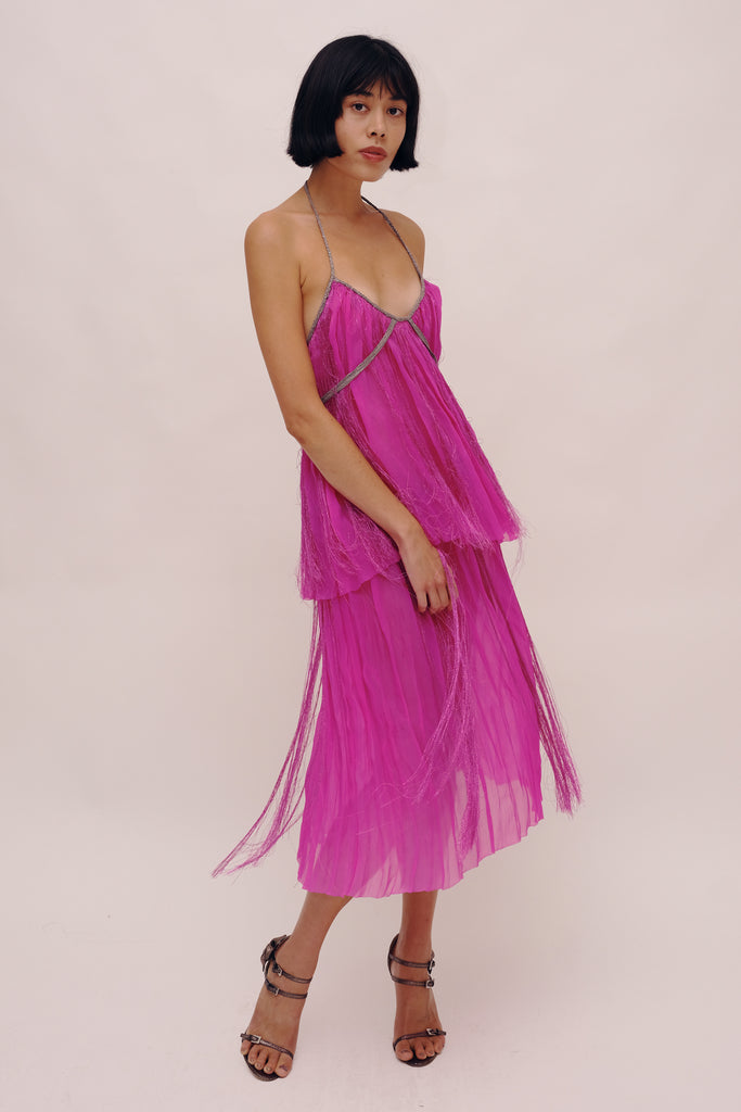Pink Fringe Skirt