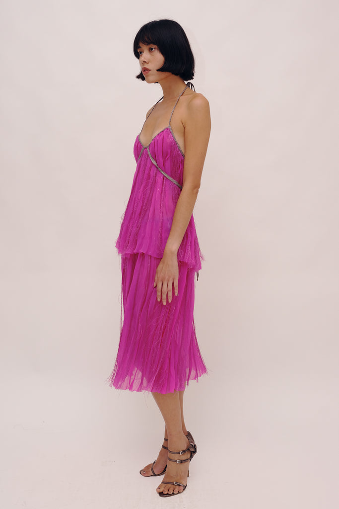 Pink Fringe Skirt