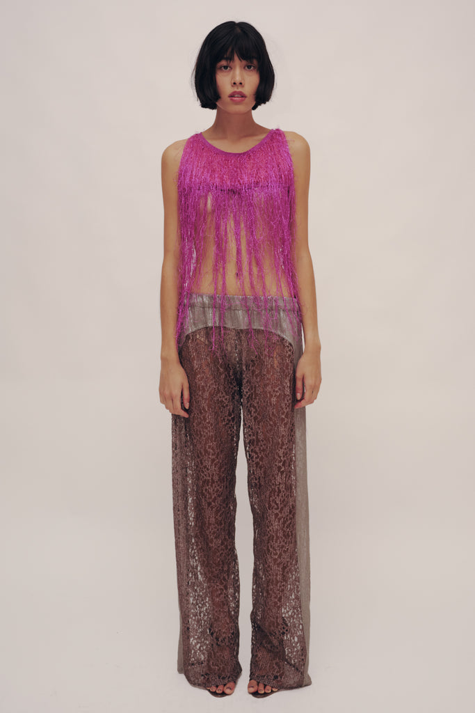 Lace & Sequin Panel Pants