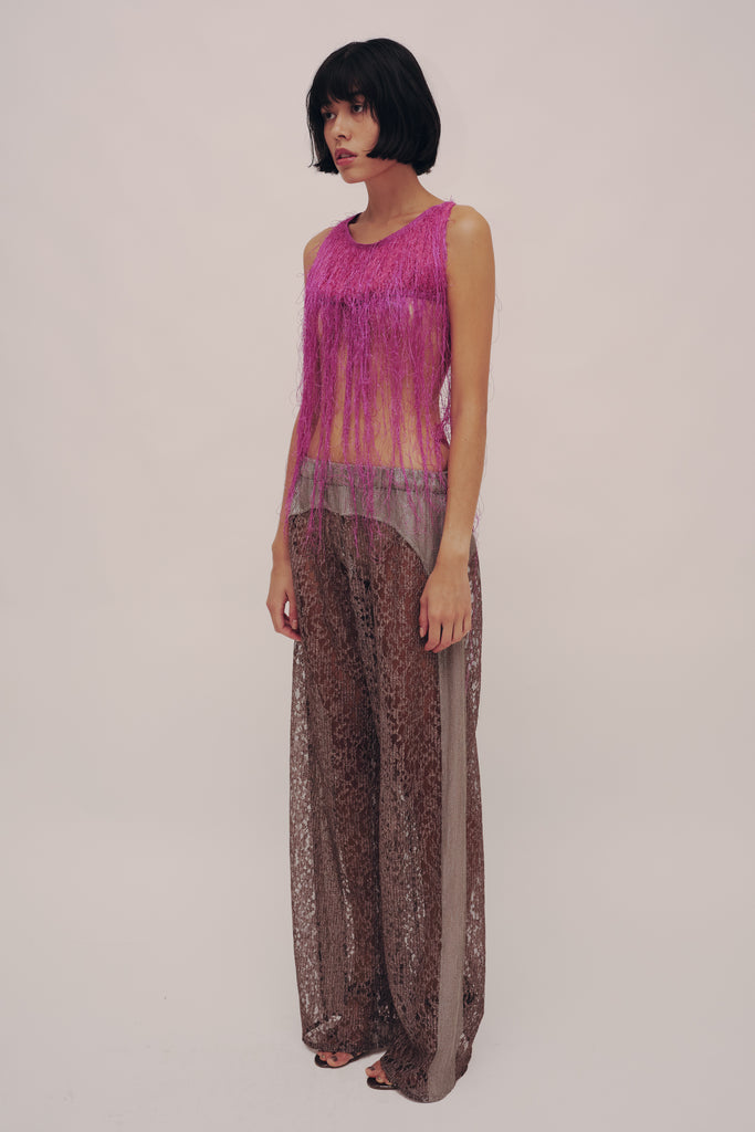 Lace & Sequin Panel Pants