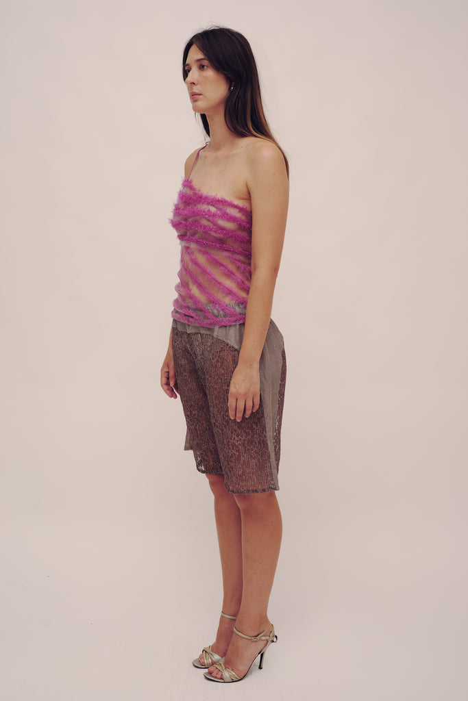Lace & Sequin Panel Shorts
