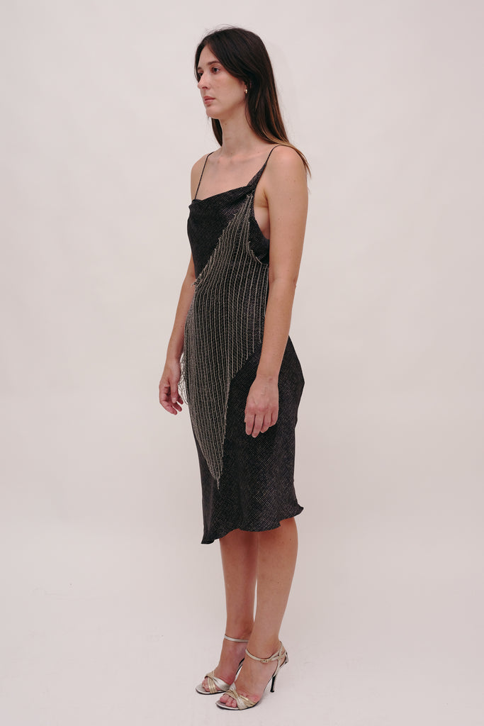 Tweed Hanging Rhinestone Dress
