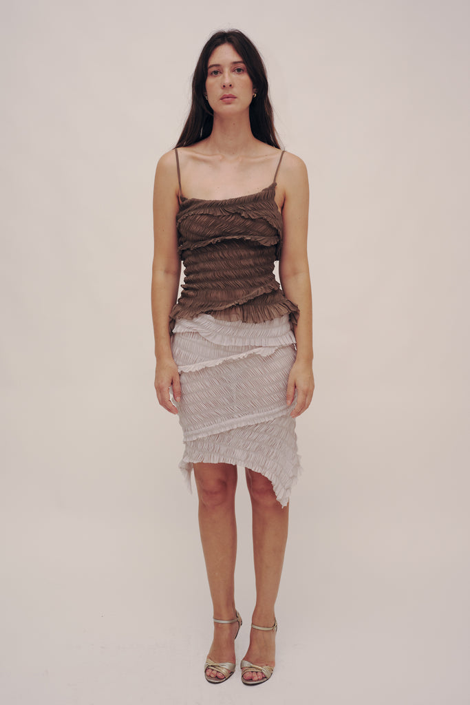 Spiral Elastic Flap Skirt