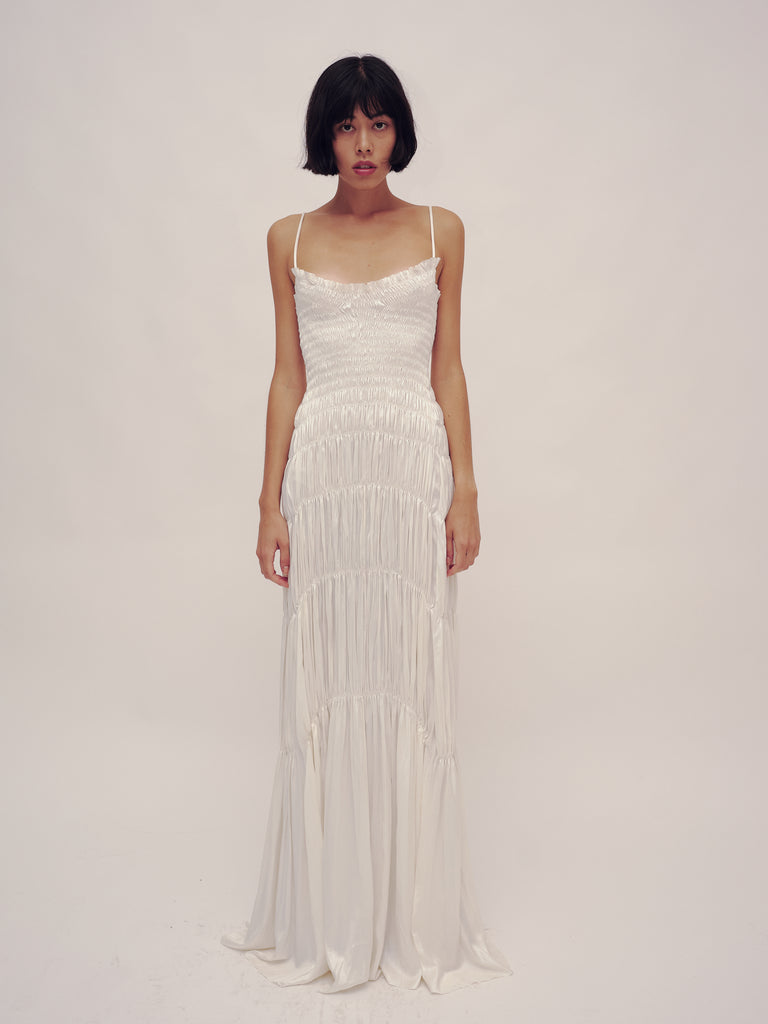 Wet Gathered Wedding Dress