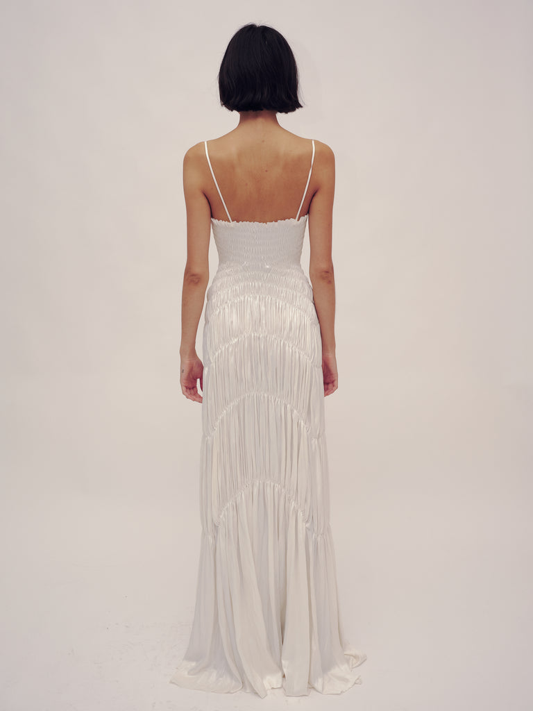 Wet Gathered Wedding Dress