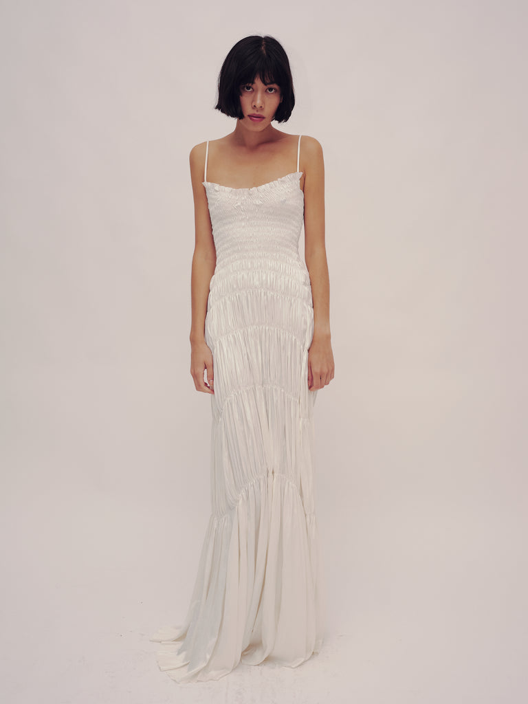Wet Gathered Wedding Dress