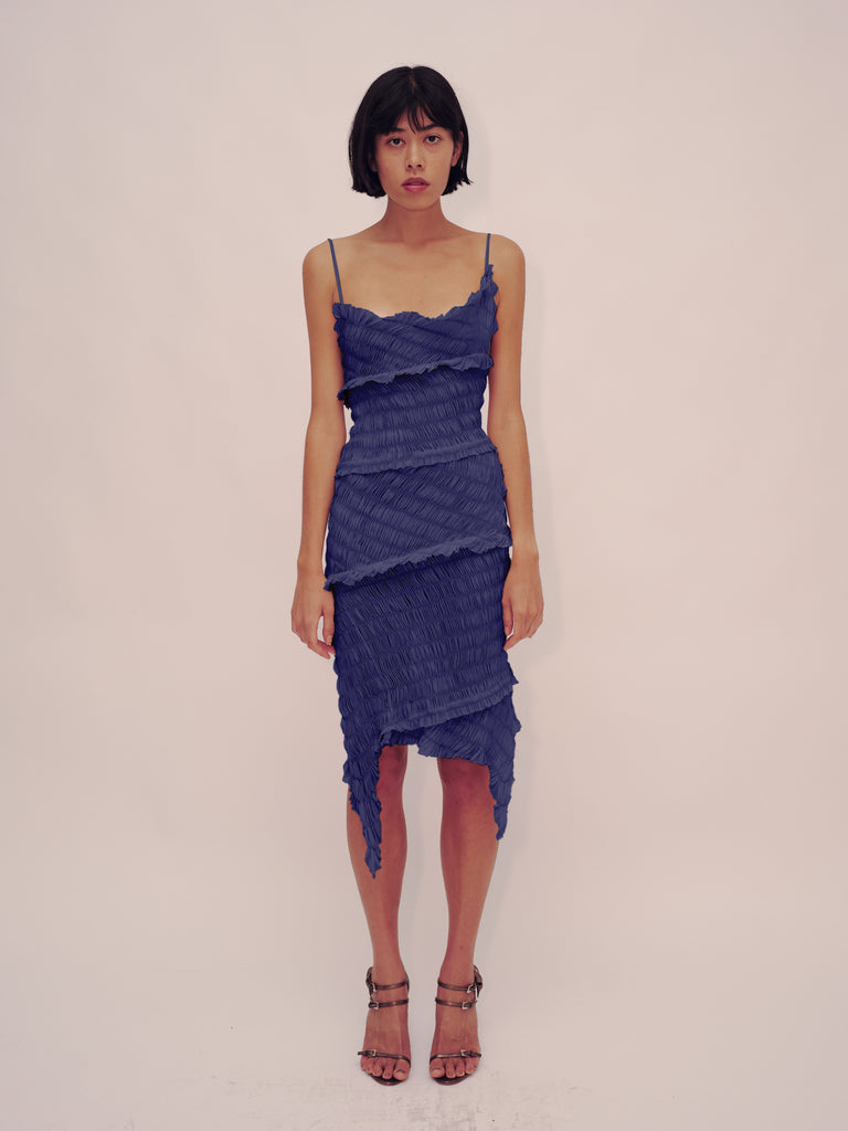 Spiral Elastic Flap Dress