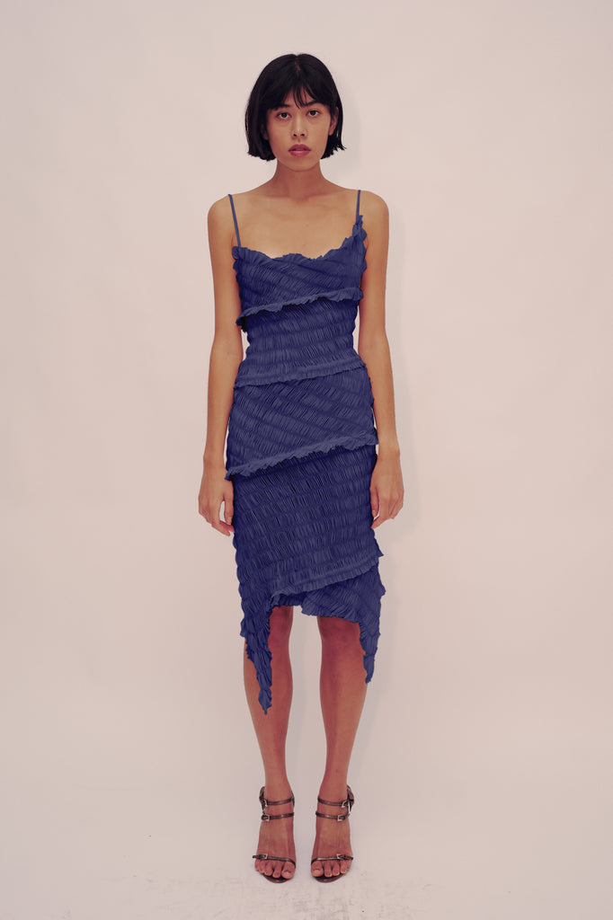 Spiral Elastic Flap Dress