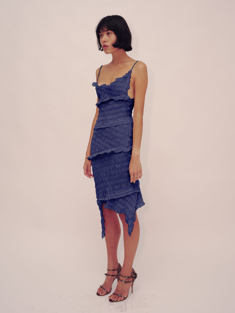 Spiral Elastic Flap Dress