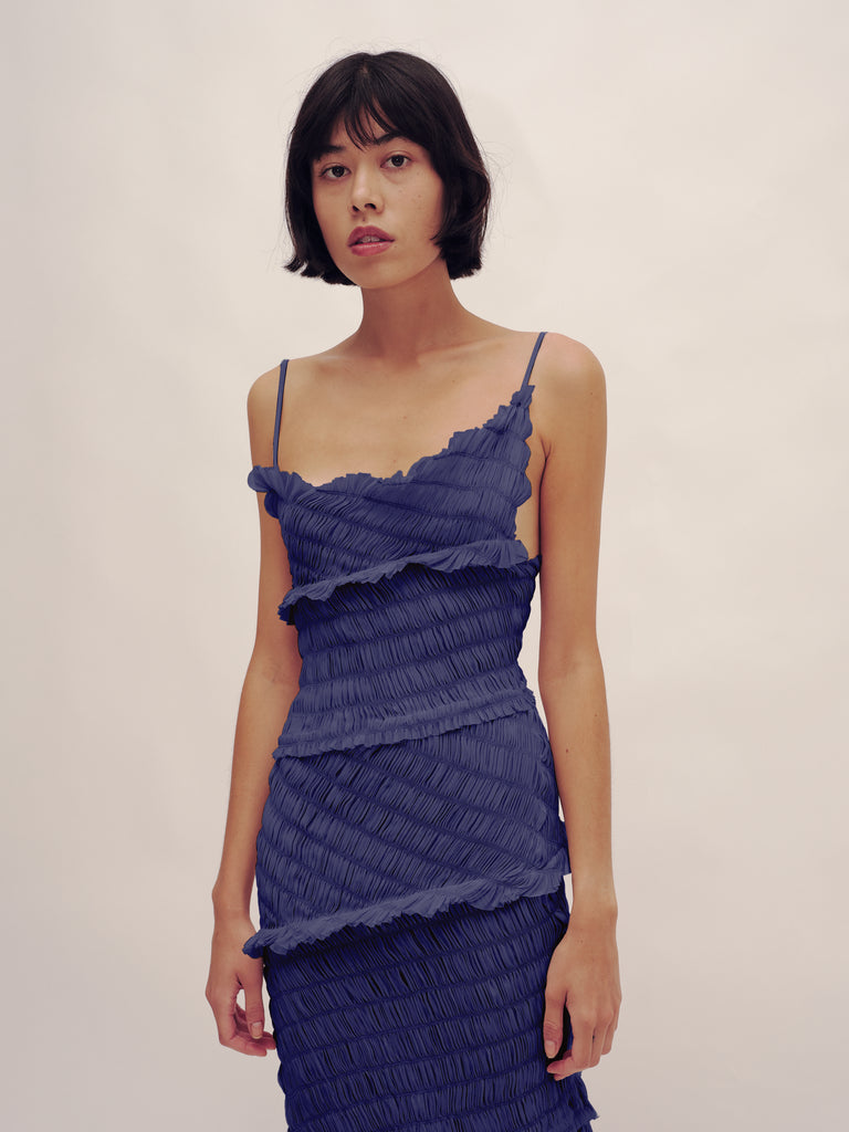 Spiral Elastic Flap Dress